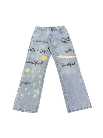 SAINT GALLERY ALL OVER PRINT JEANS