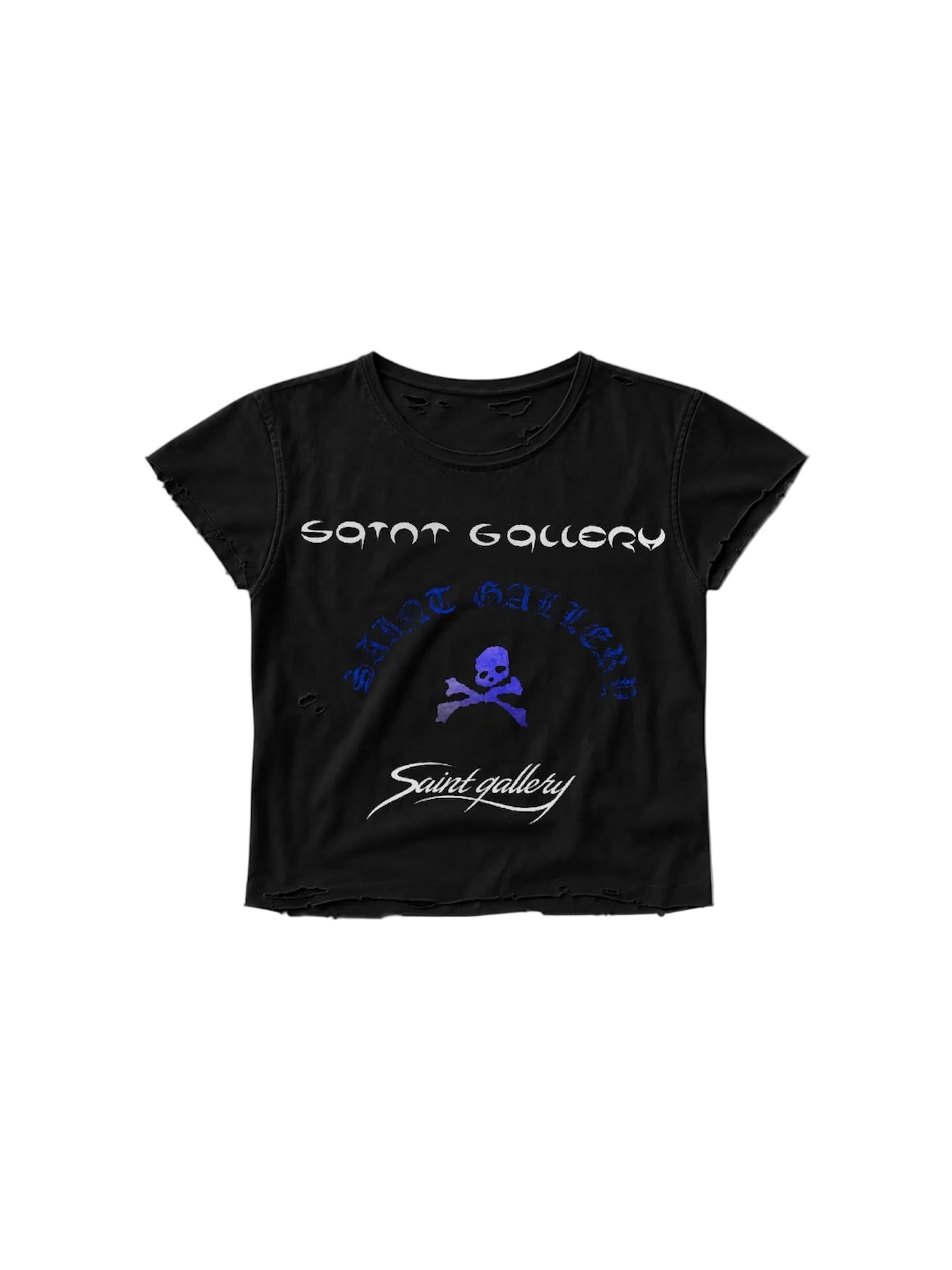 SAINT GALLERY DISTRESSED SKULL TEE